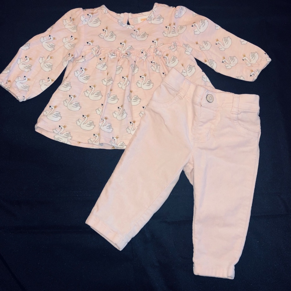 Gymboree Softest Pink Swans set